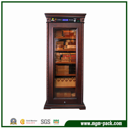 Freestanding Refrigerated Wooden Cigar Cabinet