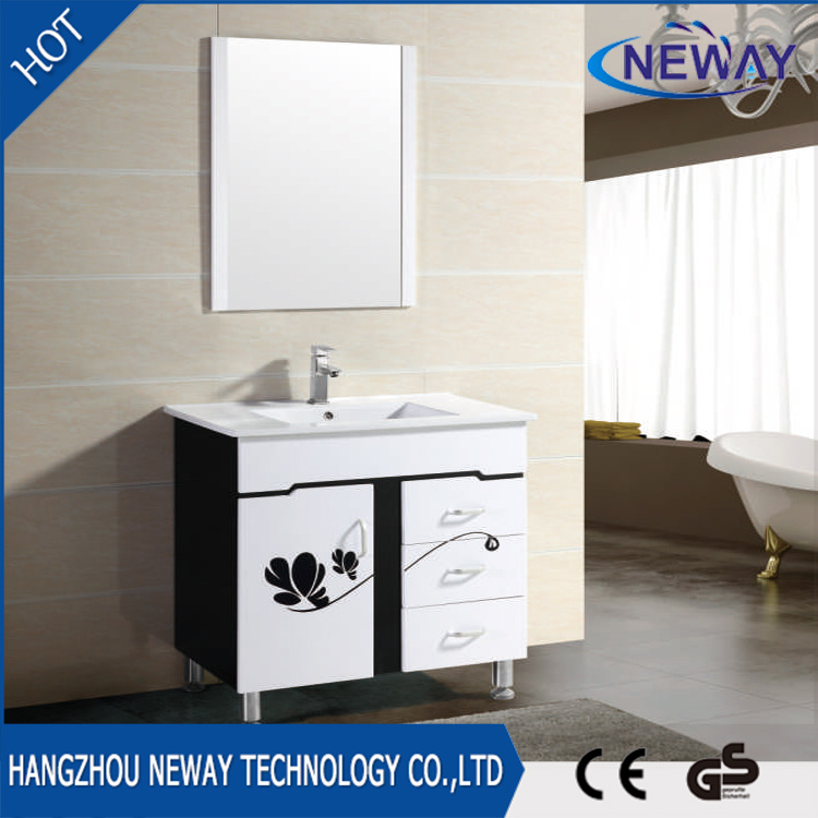 Hot Sale Makeup PVC Vanity Bathroom Sets Cabinets