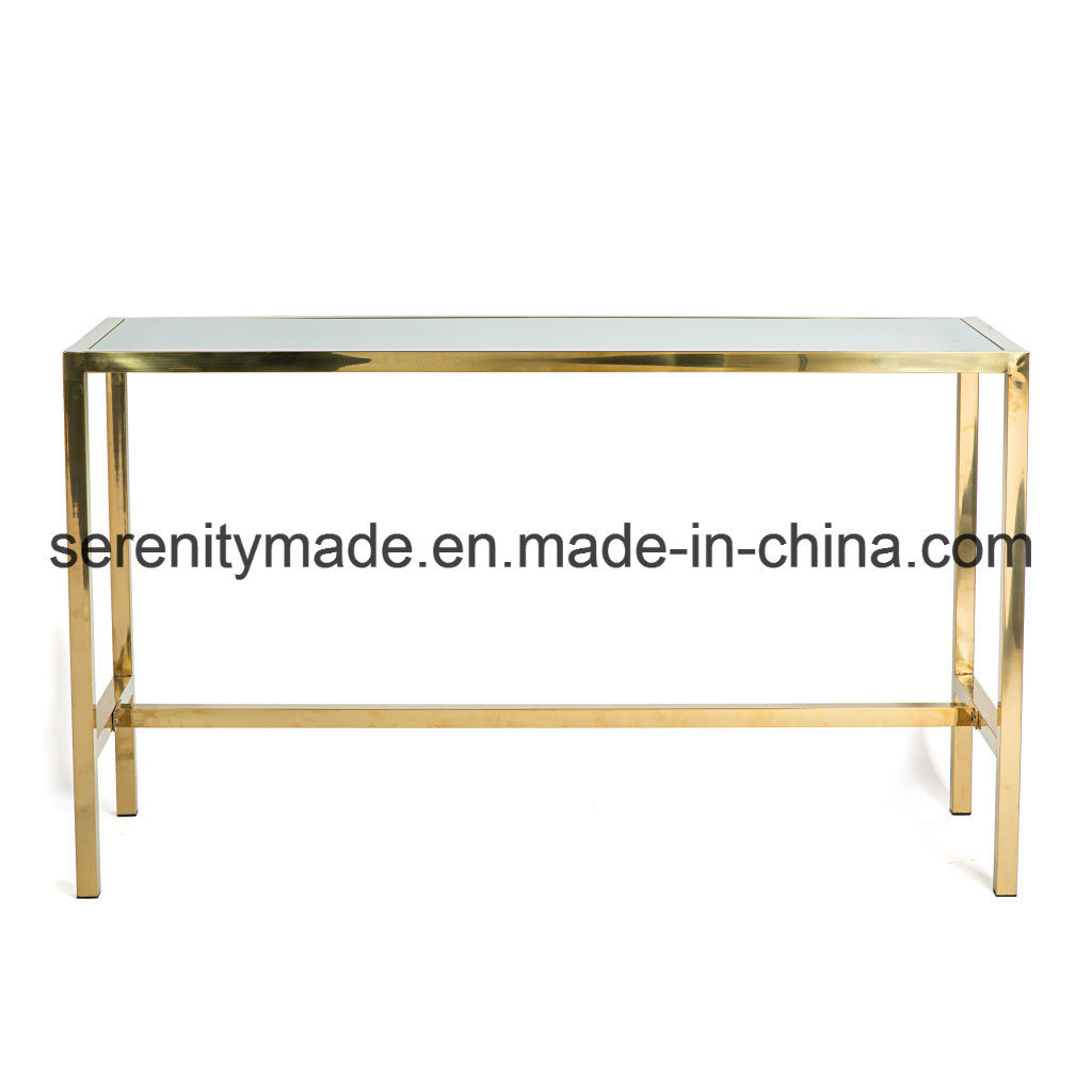 Gold Plated Steel Frame Event High Bar Table