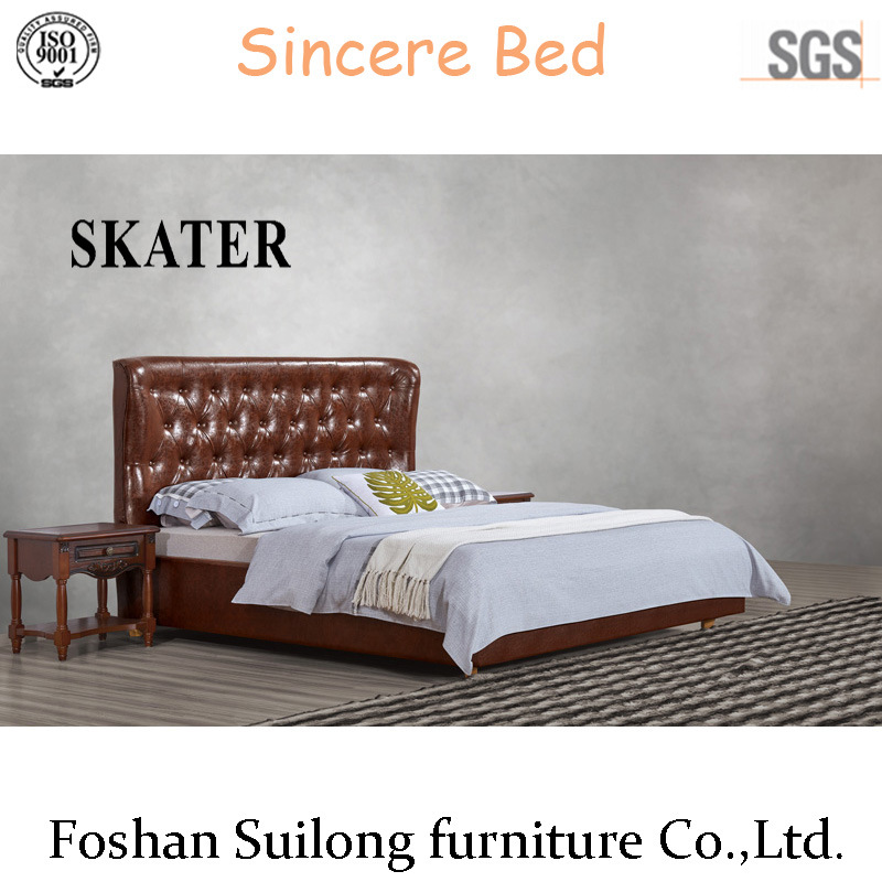 B003 American Style Leather Bed