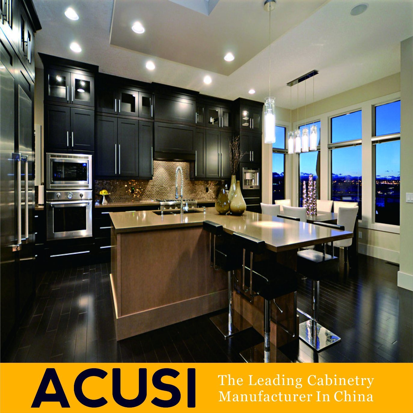 Wholesale American Island Style Solid Wood Kitchen Cabinets (ACS2-W36)