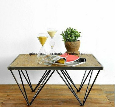 Contracted and Contemporary Fashion Creative Personality, Wrought Iron Solid Wood Dining Table The Sitting Room Cafe Bars Small Tea Table (M-X3318)