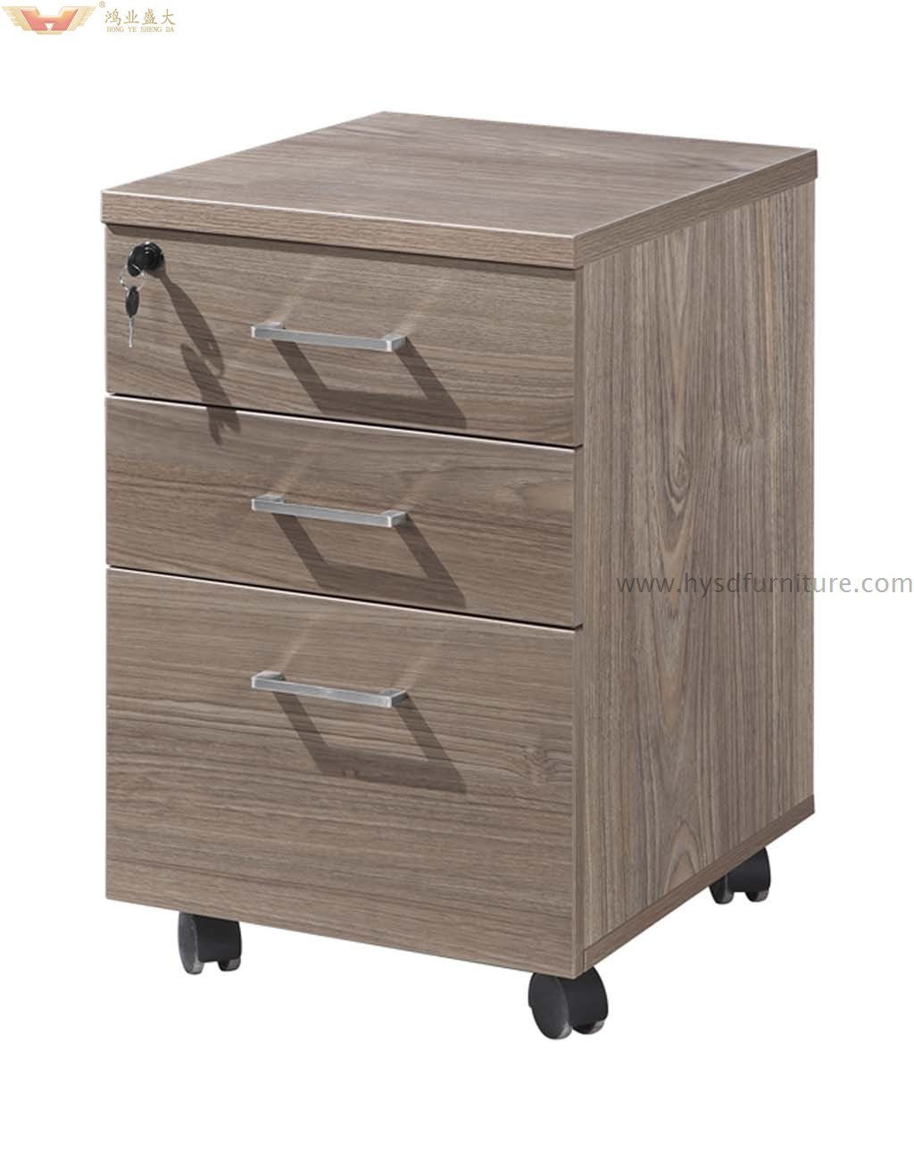 Office Furniture Wooden 3-Drawer Mobile Pedestal File Cabinet (HY-5001)