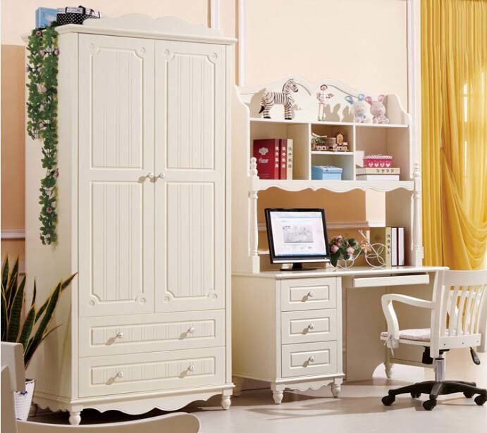 White Color European Style Children Wardrobe Made by Solid Wood (M-X1162)