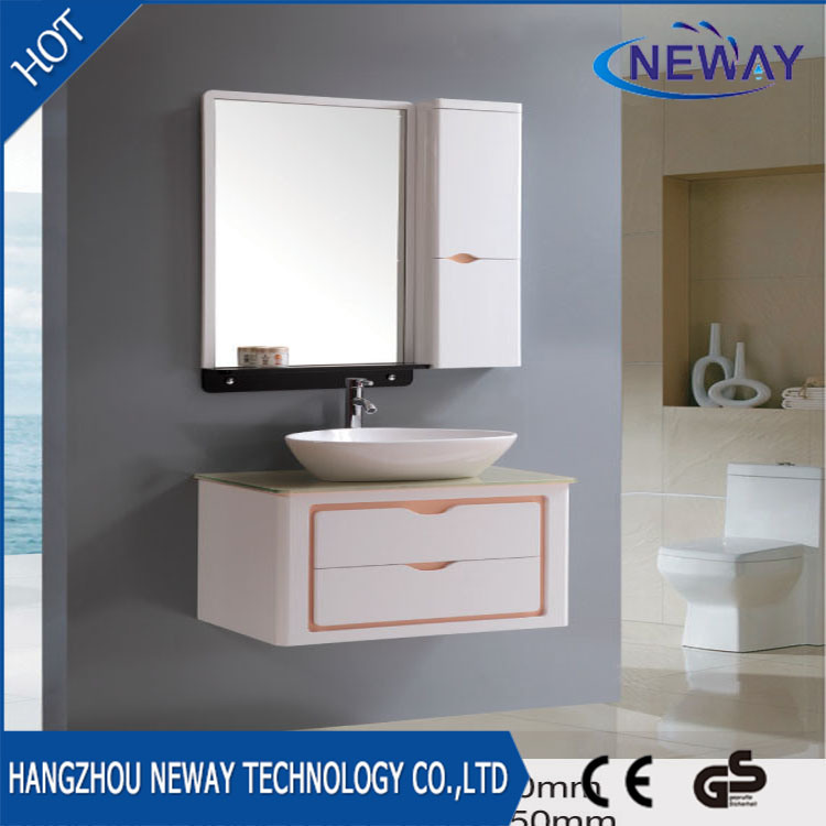 PVC Wall Ceramic Basin Wash Bathroom Mirror Cabinet