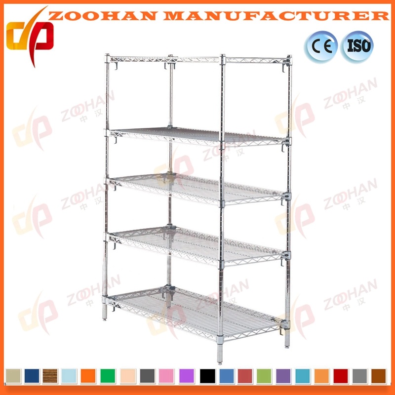 5 Tier Adjustable Metal Chrome Ikea Storage Racking Wire Shelving (Zhw131)