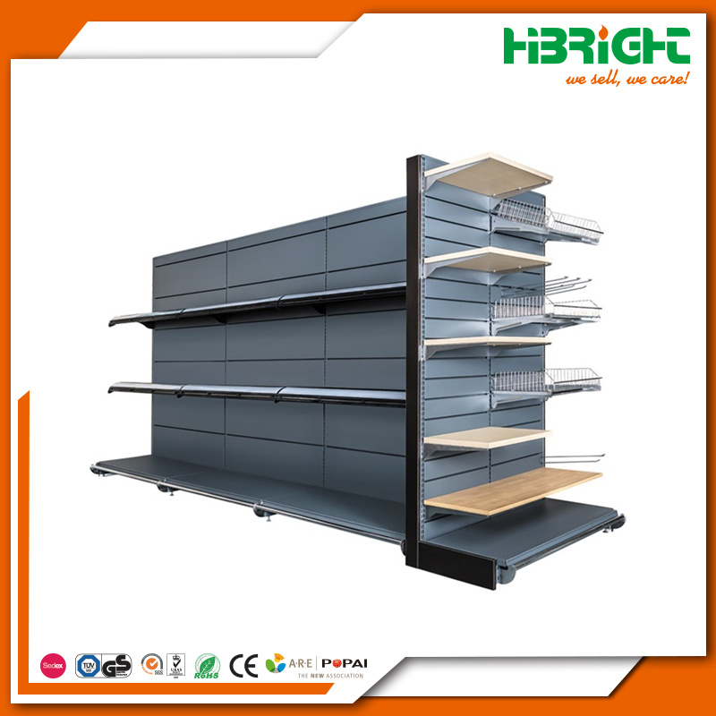 Metal Advertising Display Gondola Supermarket Shelf for Shopping Mall