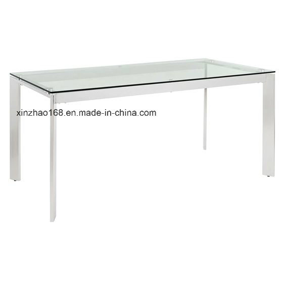 Modern Tempered Glass Coffee Stainless Steel Round Glass Dining Table