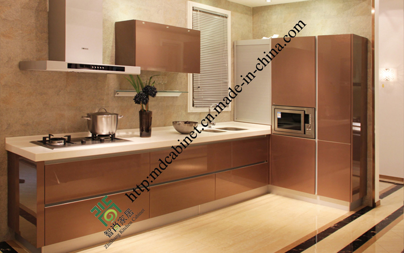 2015 Modern MDF UV High Gloss Kitchen Cabinet (zs-402)