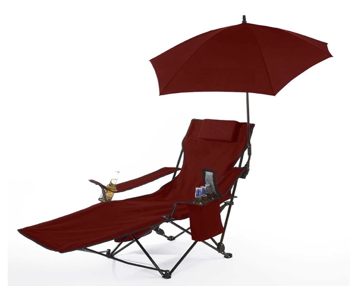 Beach Chair with Cooler Bag, Made of Steel and PE Materials