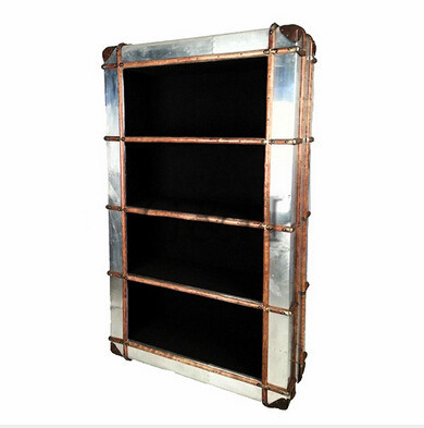 Living Room Furniture Movable Wooden Frame Aluminum Bookshelf