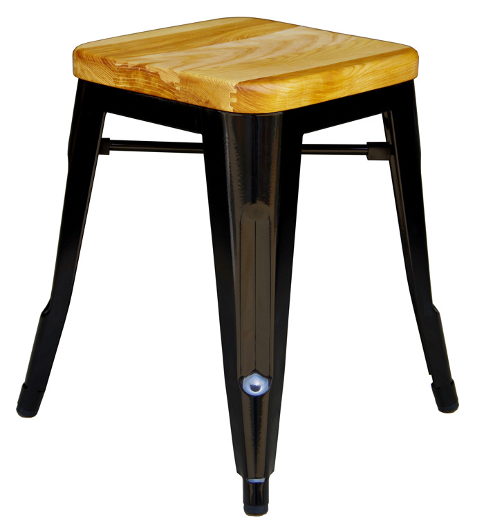 Industrial Tolix Metal Restaurant Wooden Common Bar Stools