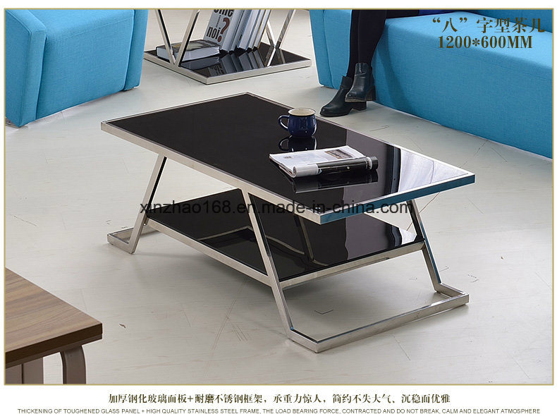 High Quality Modern C810 Black Glass Tea Table Coffee Table