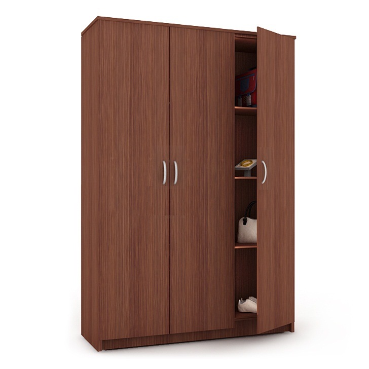 Factory Direct Bedroom Furniture 3 Doors Closet Wooden Wardrobe