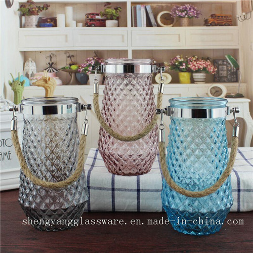 Free Sample Glass Vase with Handle for Home Decoration