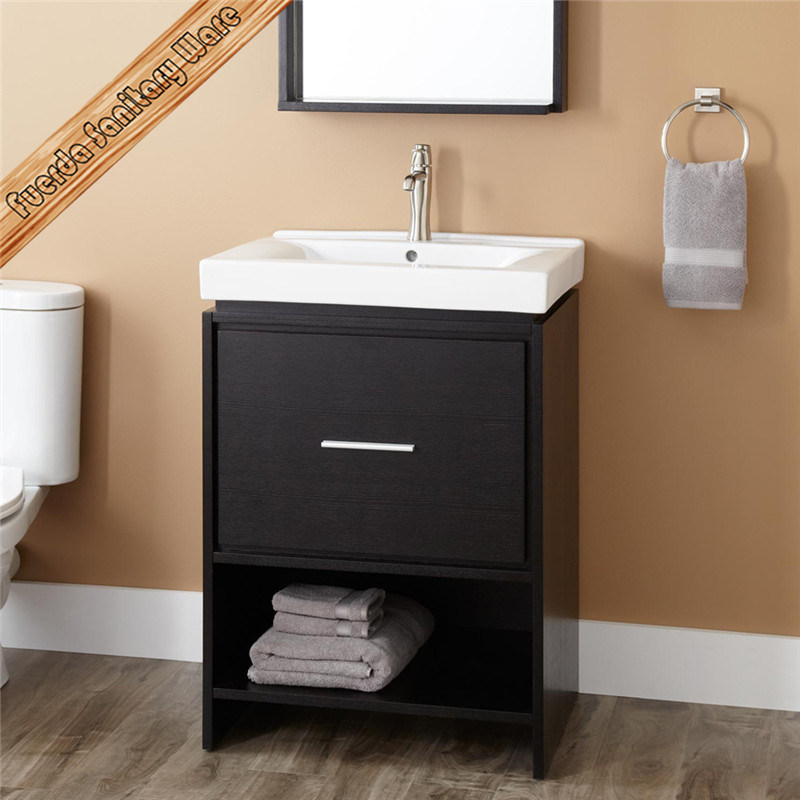 Fed-1243 24 Inch Thin and Slim Cheap Espresso Solid Wood Bathroom Cabinets