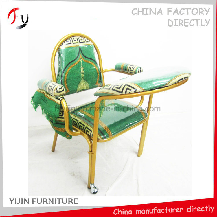 Green Fabric Golden Frame Chapel Latest Muslim Prayer Chair (MC-4)