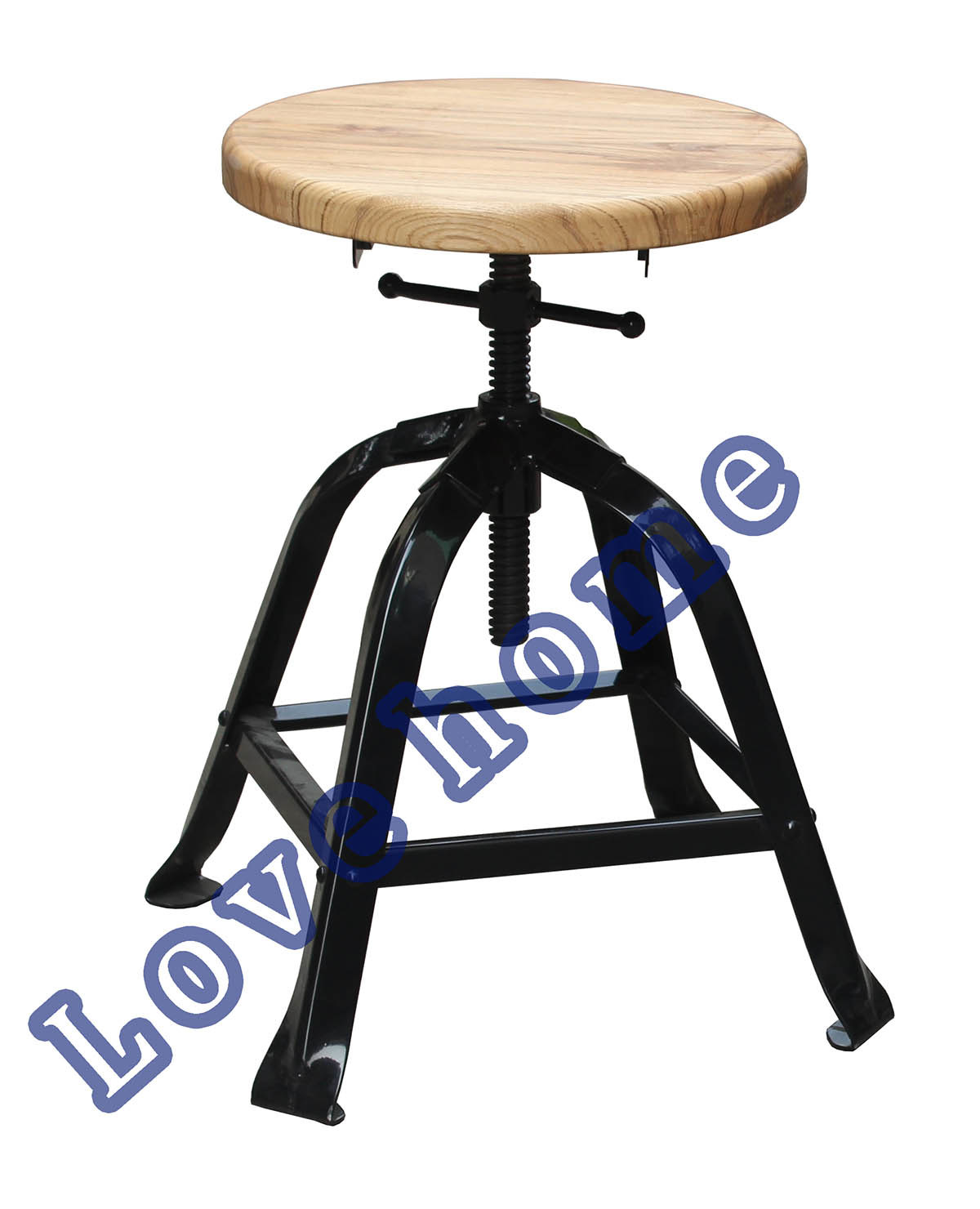 Industrial Turner Wooden Metal Common Rotatable Bar Stool