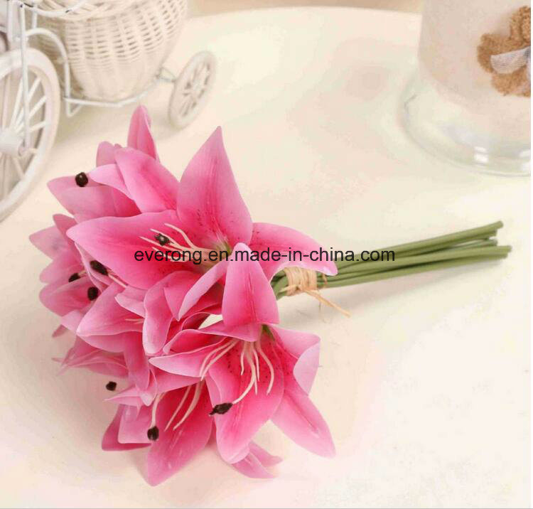 Simulation Lily Perfume Lily Silk Flower Artificial Wedding Home Decoration Tiger Flower