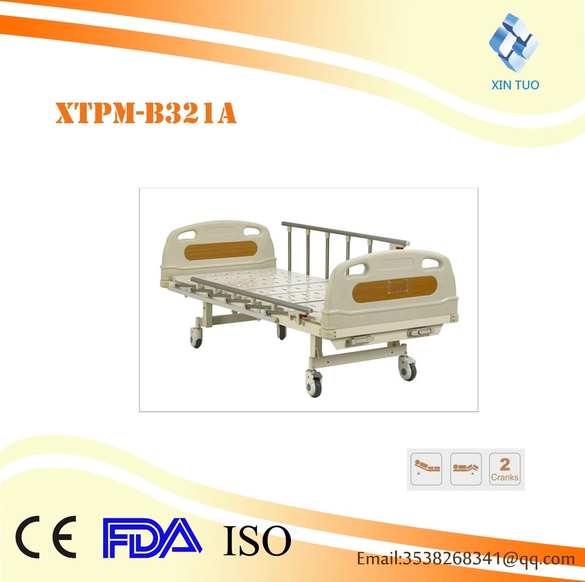 Superior Quality Manual Twocranks Nlrsing Bed