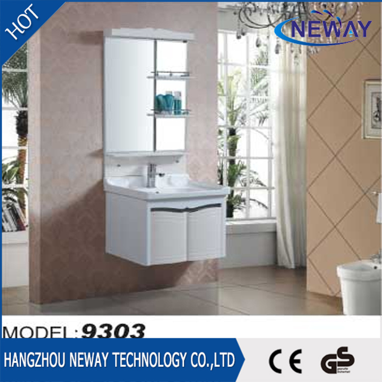 Modern Home Hotel Ceramic Basin PVC Bathroom Furniture