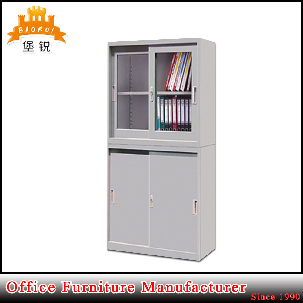 Bulk Sale Half Glass and Half Steel Sliding Door Display File Cabinet with Shelf