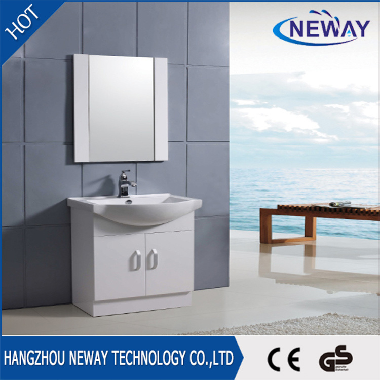 Simple Floor Mounted PVC Corner Mirror Cabinet Bathroom