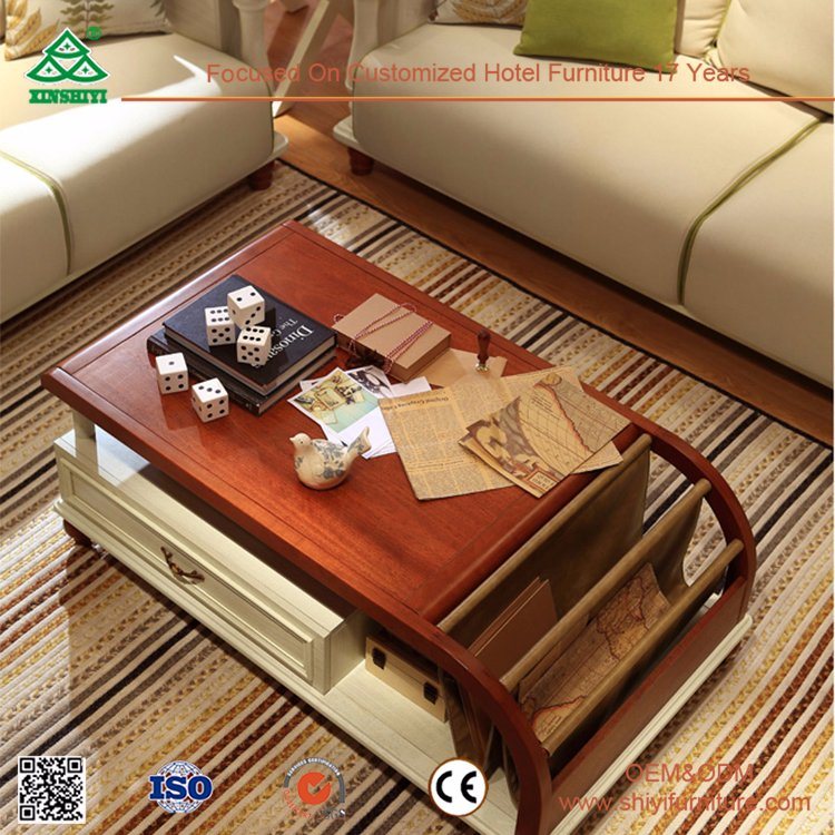 Cheap Living Room Furniture Design Tea Table with Leather Covered