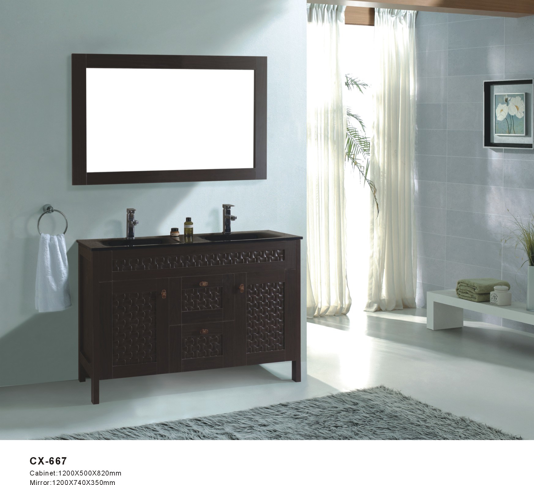 120cm Wide PVC Bathroom Cabinet