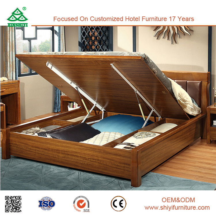 Storage Bed Lift up Storage Bed with Wooden Bed Base