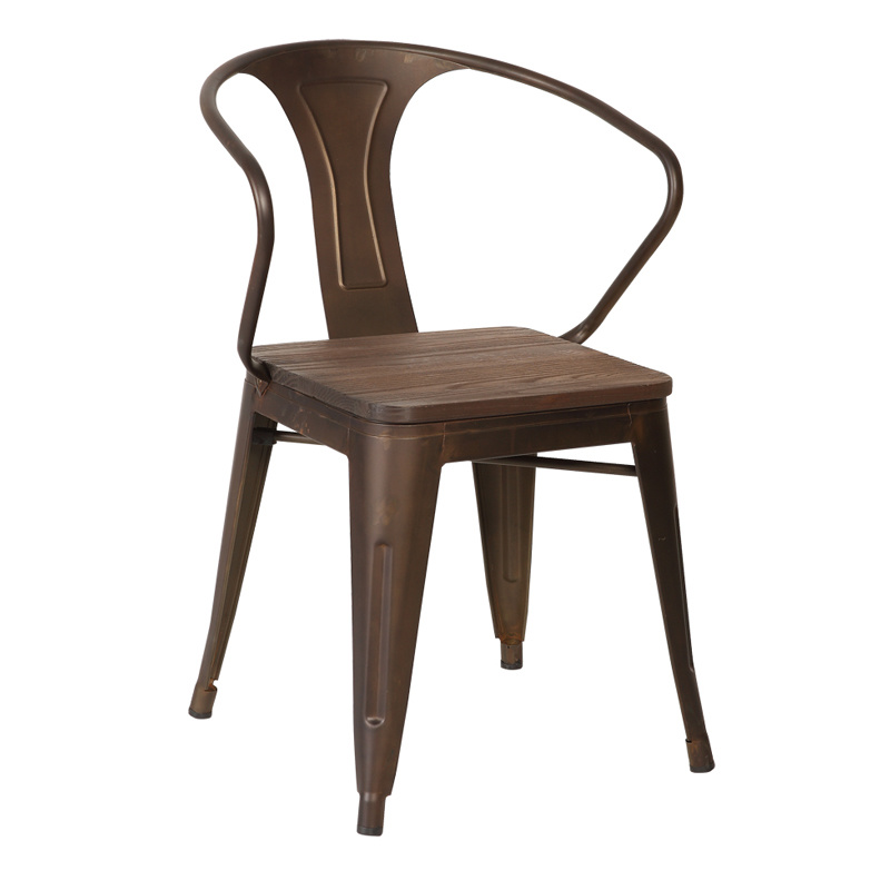 Wood Seat Replica Xavier Pauchard Tolix Dining Chair