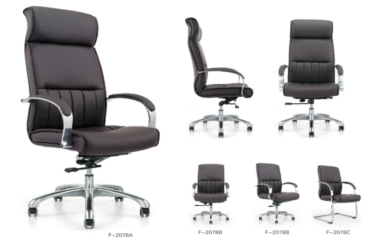 Ergonomic PU Leahter Aluminium Office Executive Chair