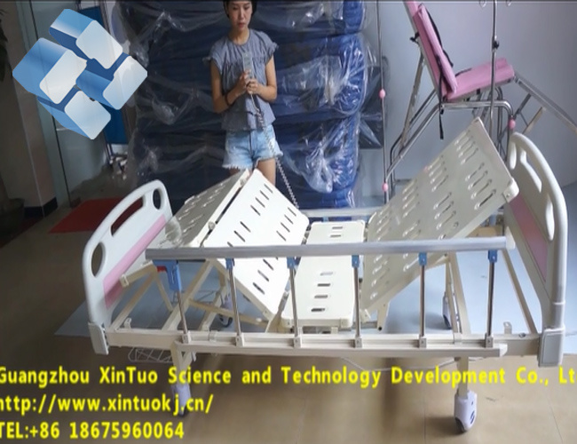 Cheap Price 2 Funcions Ce/ISO Medical Electrical Hospital Bed with IV Pole