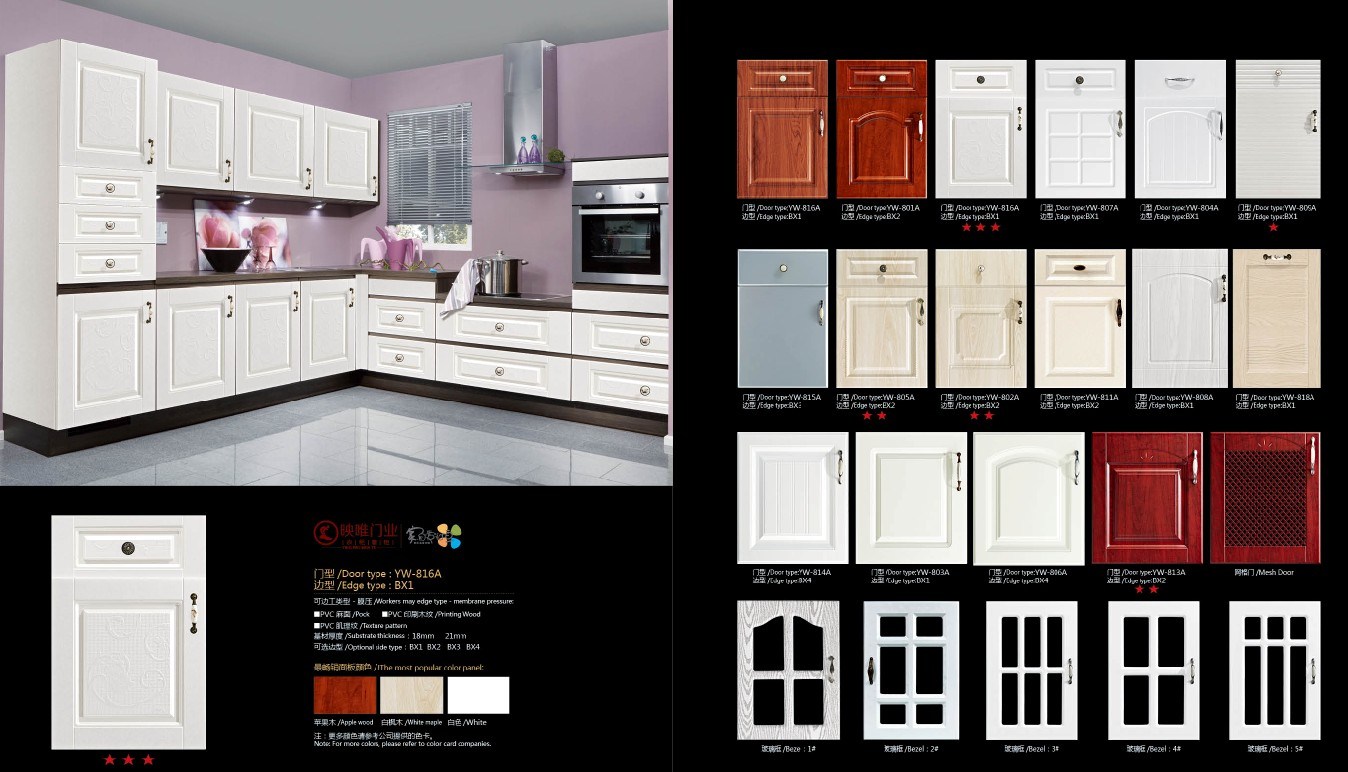 Cheap Kitchen Cabinet with PVC Vacumn