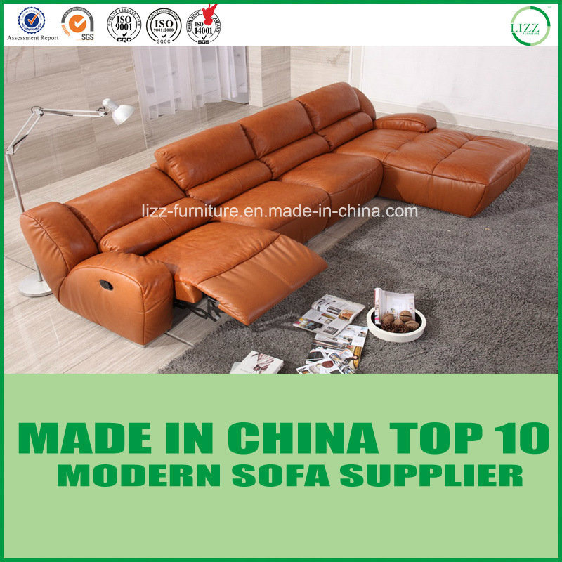 Modern Design Home Furnitional Leather Corner Sofa with Function