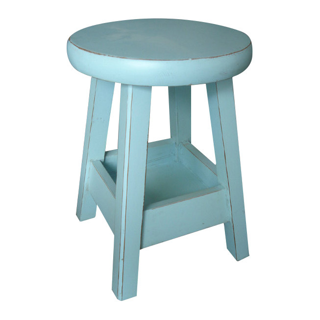 Antique Furniture Blue Wooden Stool Lws059-2