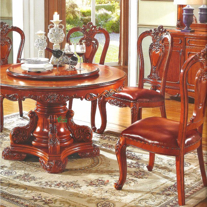 Round Dining Table with Sofa Chair for Dining Room Furniture