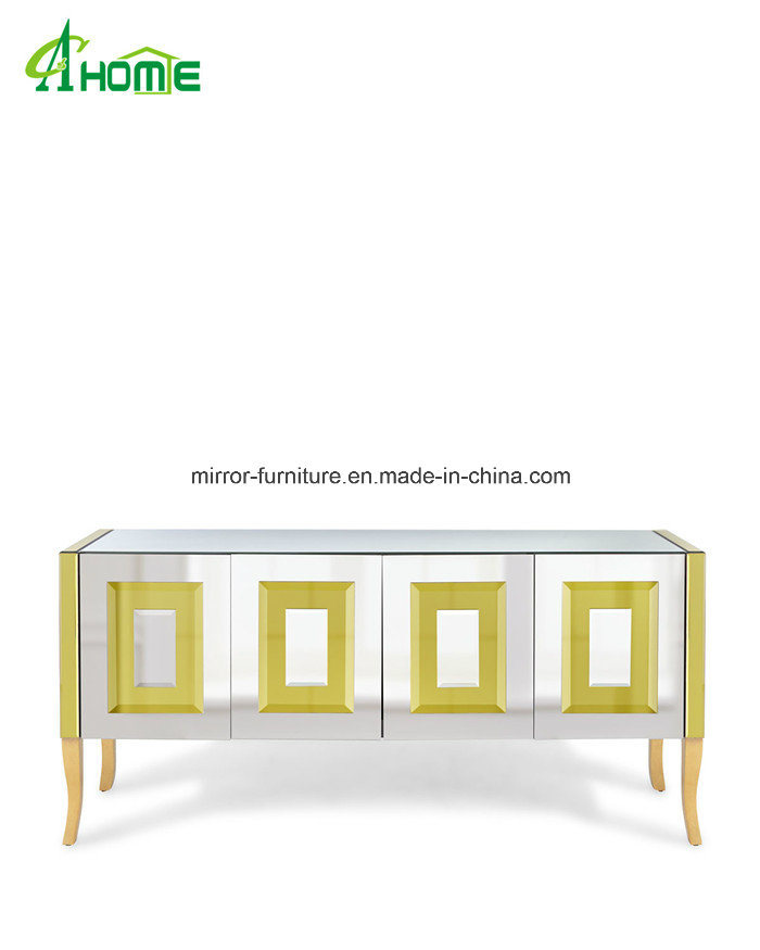 Modern Wooden Legs Mirrored Furniture