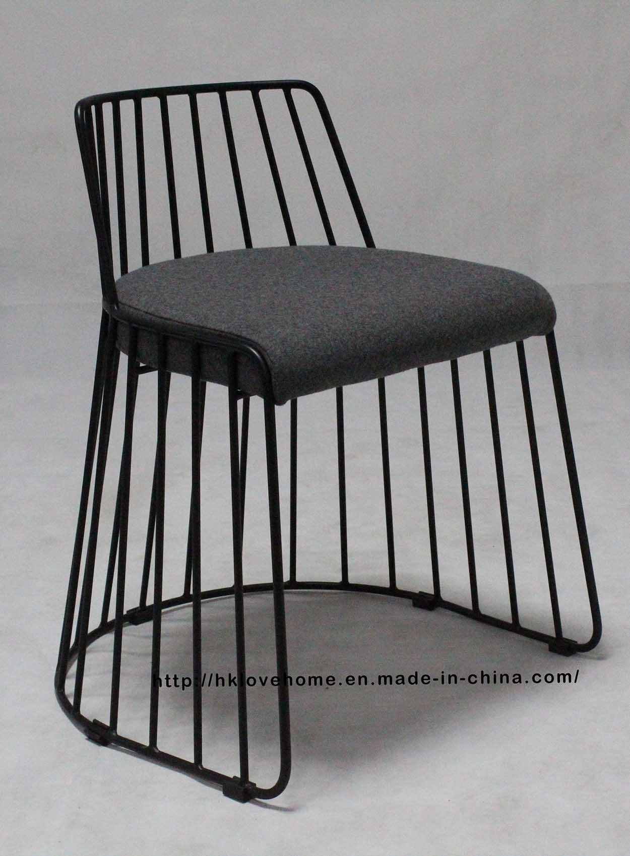 Morden Metal Restaurant Outdoor Furniture Strings Gray Wire Dining Chairs