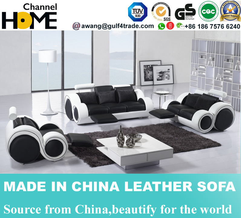 Popular Modern Home 1+2+3 Living Room Recline Leather Sofa (HC6005)