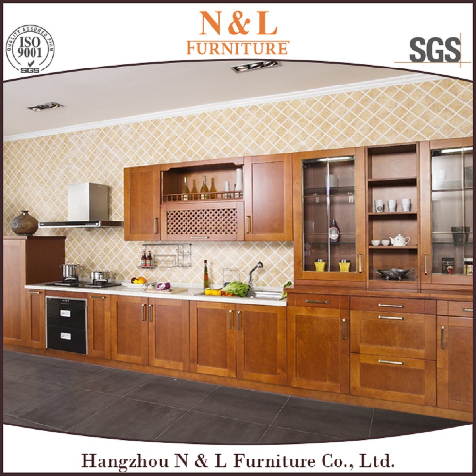 N&L Kitchen Furniture Cherry Solid Wood Kitchen Cabinet in Kitchen Cabinets