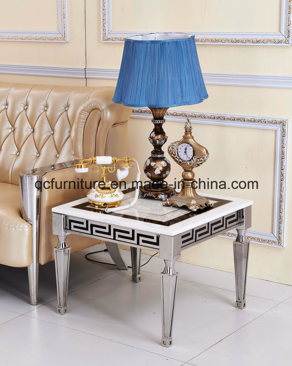 Four Stainless Steel Leg Side Table 887#