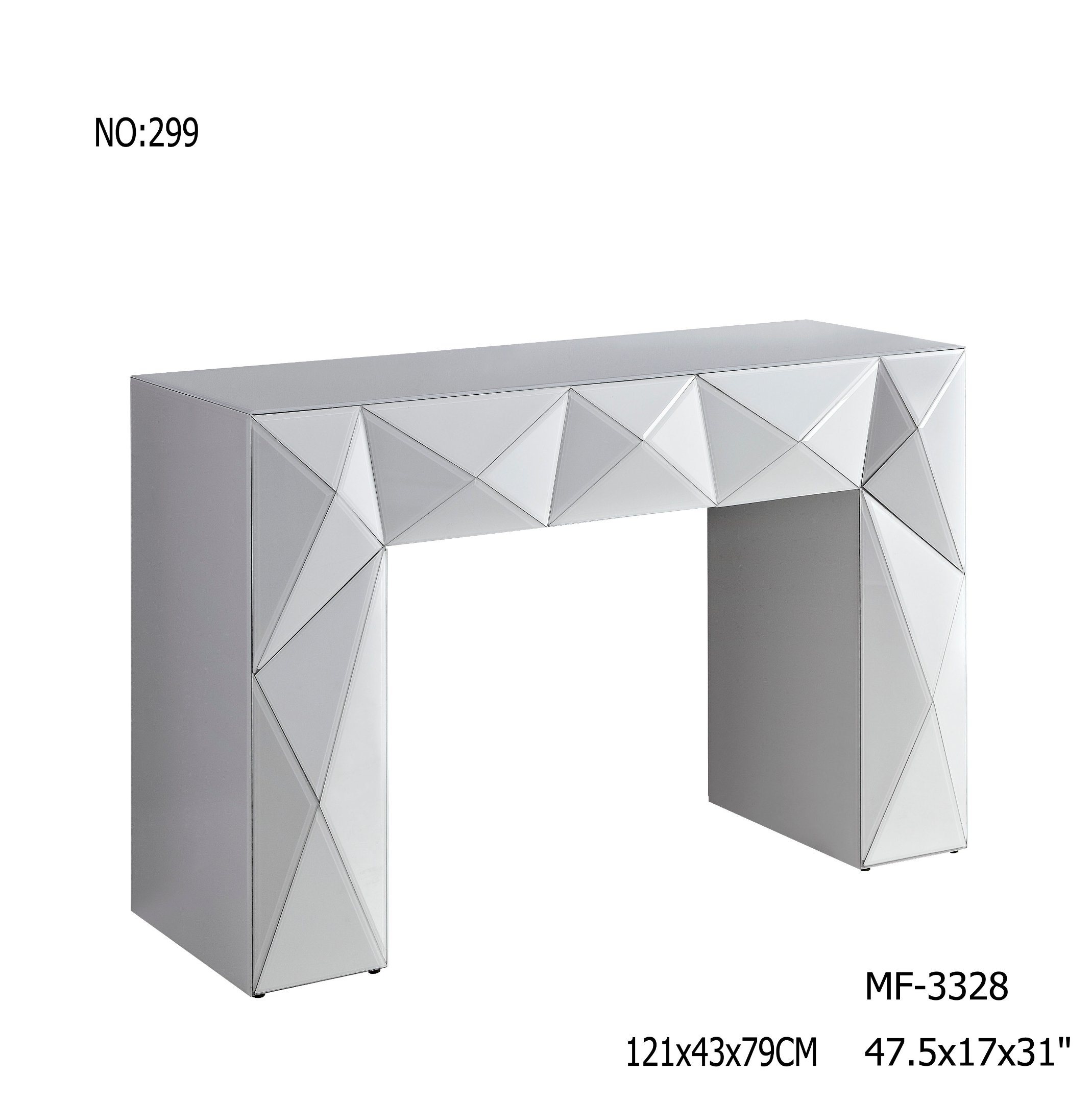 2017 White Glass Console Table Mirror Furniture