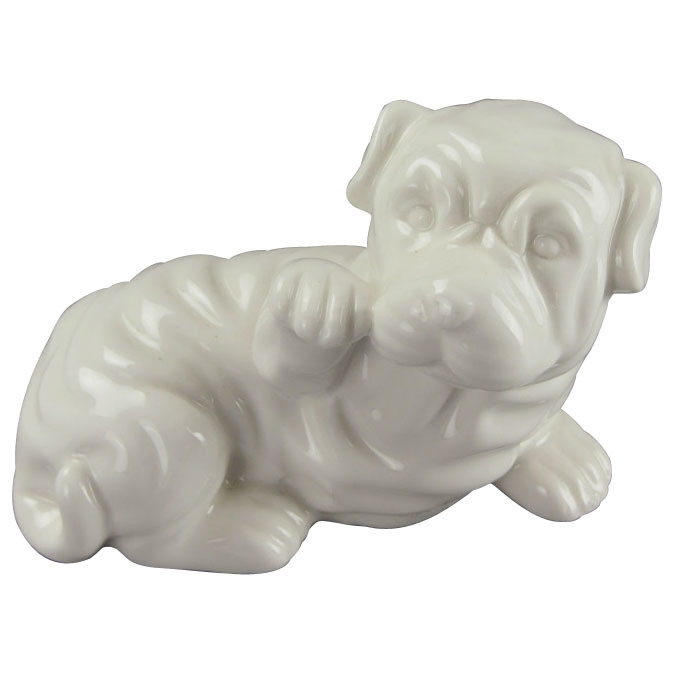 Animal Shaped Ceramic Craft, Lovely Dog with White Glaze