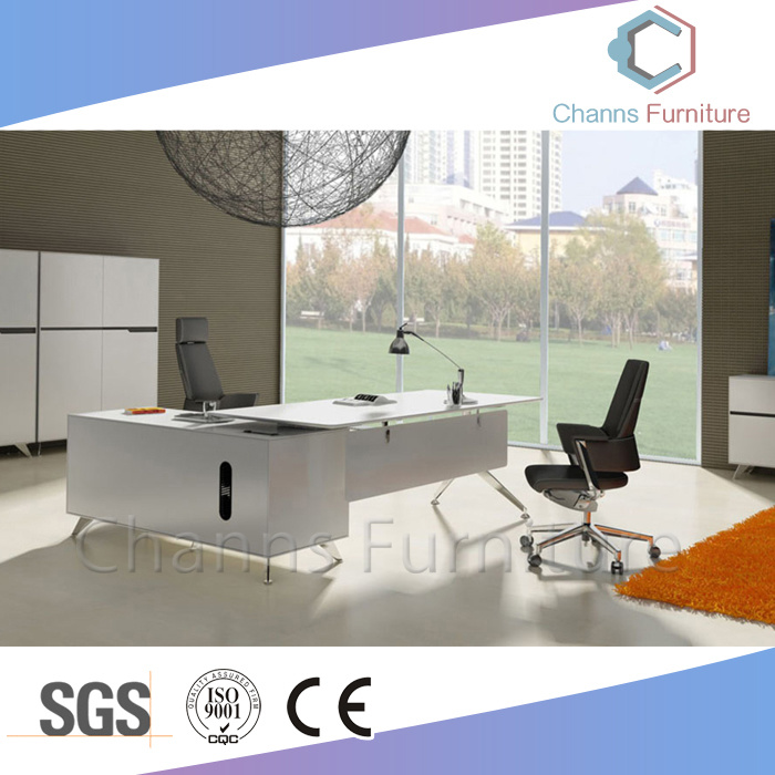 Elegant White L Shape Office Table Excutive Desk (CAS-MD1857)