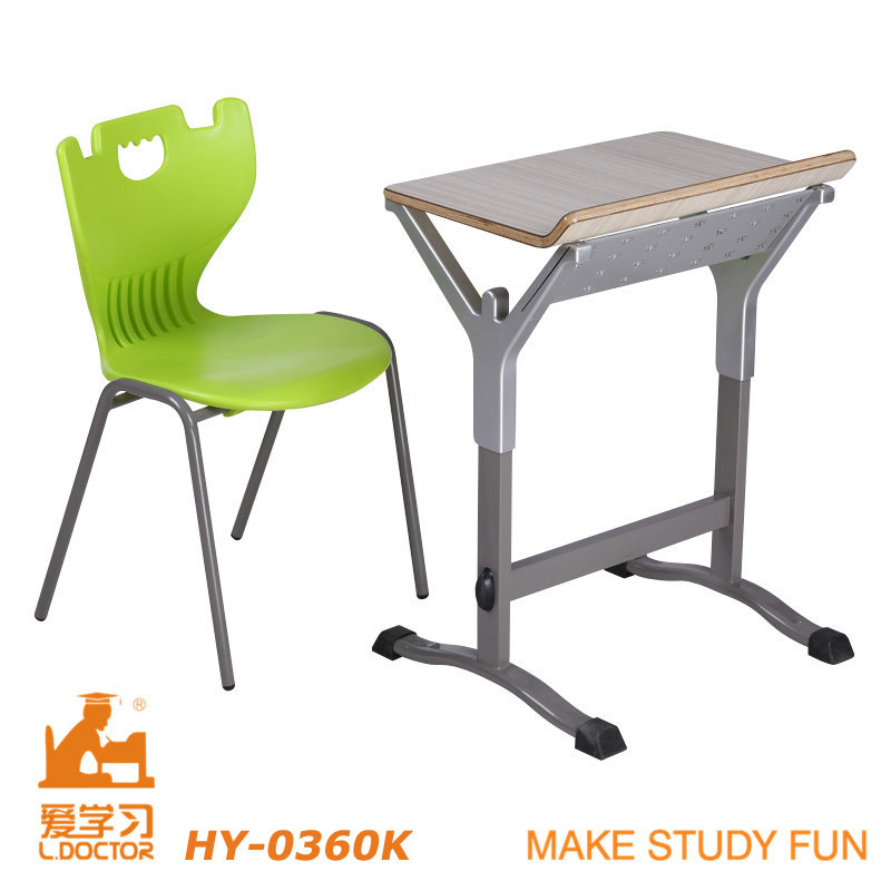 School Furniture Cheap Desk Chair Wooden Student Supplier (Adjustable aluminum)