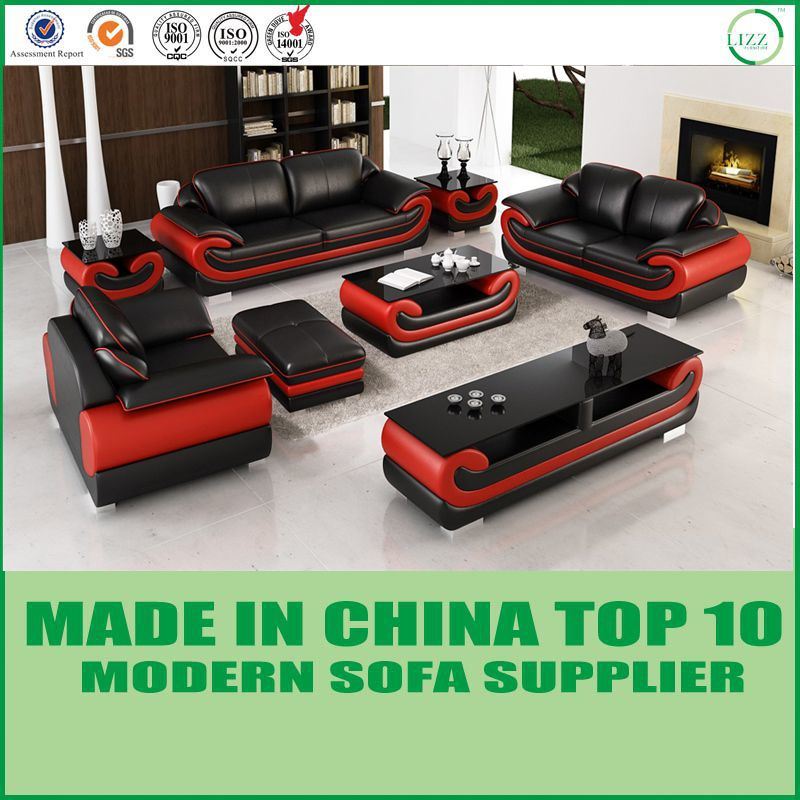 Living Room Furniture Wooden Modern Genuine Leather Sofa