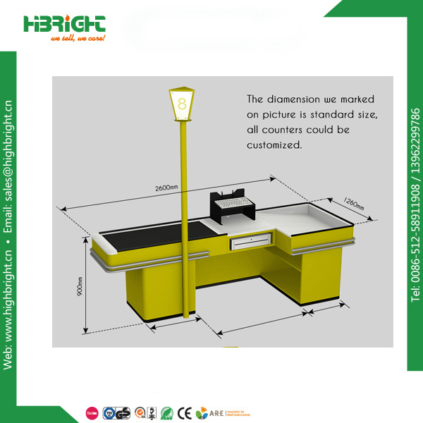 Retail Store Checkout Counter Money Table with Belt for Supermarket