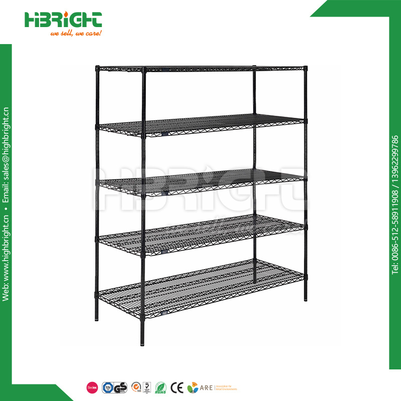 5 Tiers Metal Storage Chrome Wire Basket Rack Closet Heavy Duty Wire Shelving