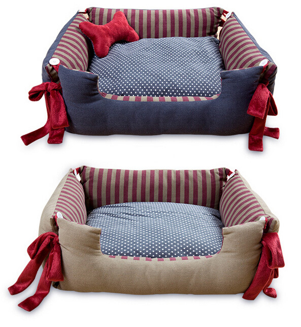 Solid Cotton Canvas Pet Bed